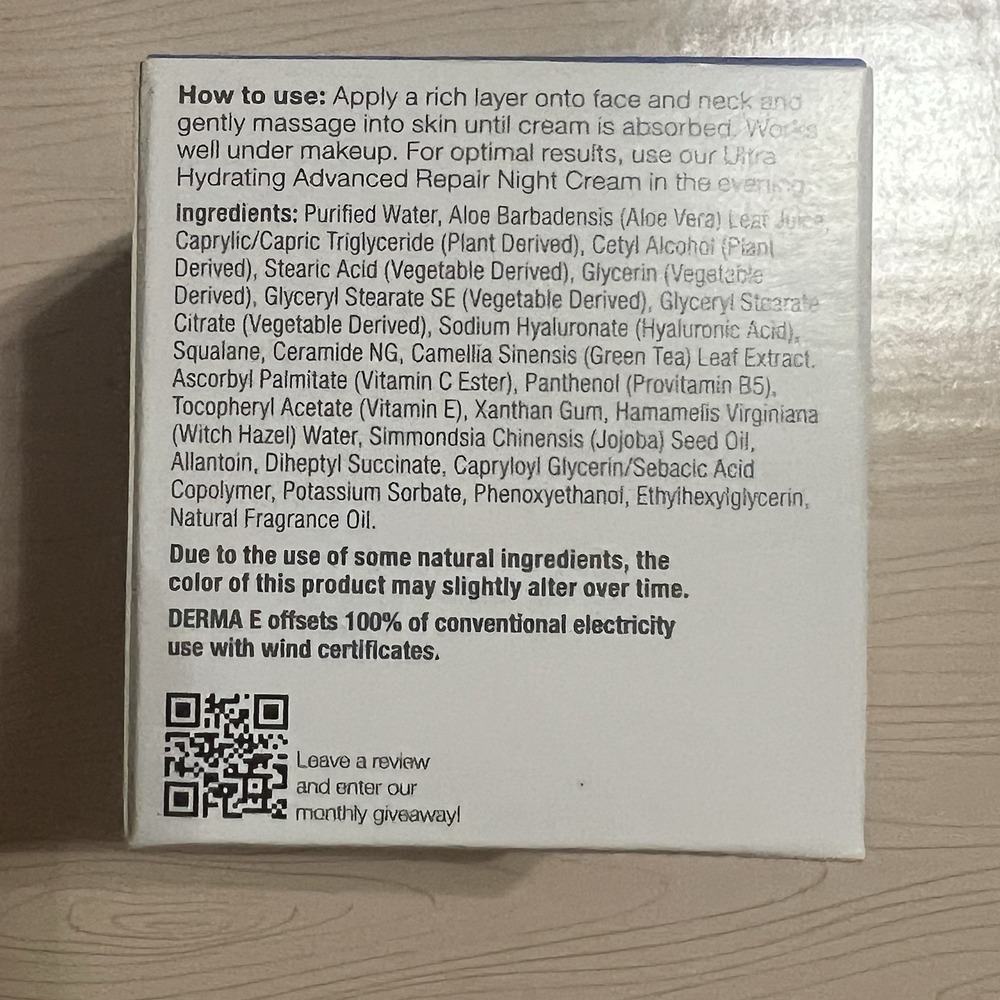 Derma E‎ Hydrating Day Cream With Hyaluronic Acid & Squalane  (2oz / 56g) NEW - Picture 2 of 5